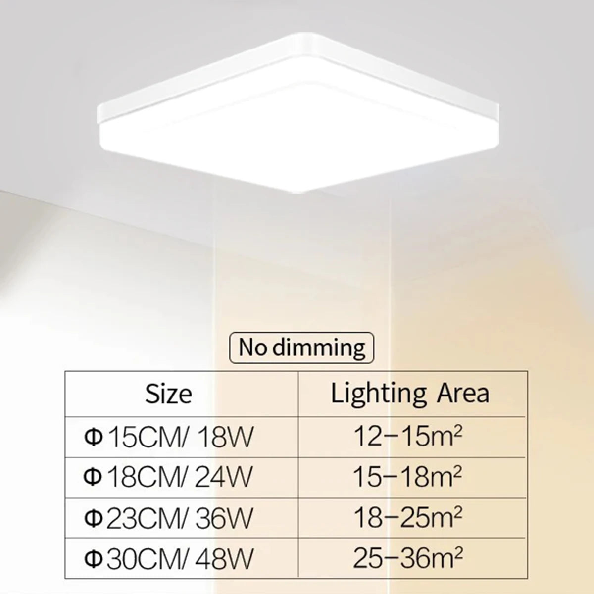 IRALAN  Square LED Ceiling Light Bedroom Light Neutral White Cool White Warm White 48W 36W 24W 18W LED Ceiling Light