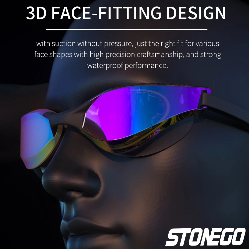 Professional Anti-Fog Swim Goggles with HD Wide-Angle Lens, Comfortable Fit, Adjustable Nose Bridge, Stylish Design