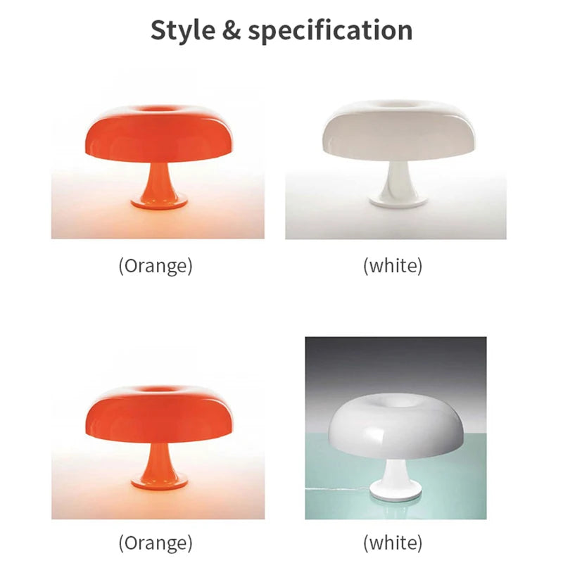 Italy Designer Led Mushroom Table Lamp for Hotel Bedroom Bedside Living Room Decoration Lighting Modern Minimalist Desk Lights