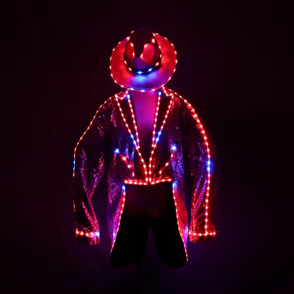 LED Luminous Suit Holloween Led Clothes Jacket Pant Creative Dance Light Costume Luminous Clothes Waterproof Glow Costumes