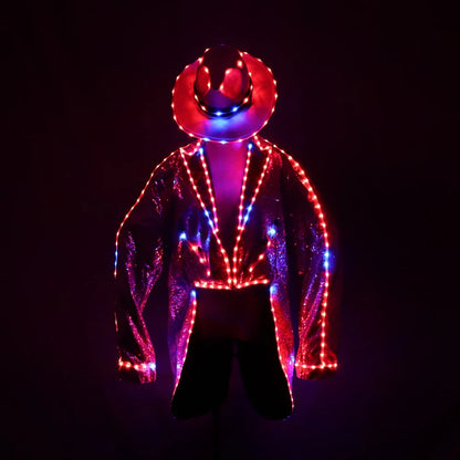 LED Luminous Suit Holloween Led Clothes Jacket Pant Creative Dance Light Costume Luminous Clothes Waterproof Glow Costumes