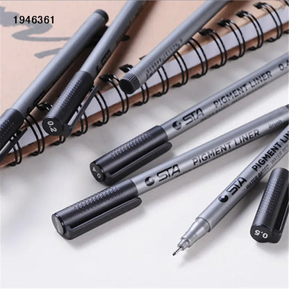 Waterproof STA Art Markers brush pen office  student School Painting Line Drawing Black fine sketch Pens art supplies