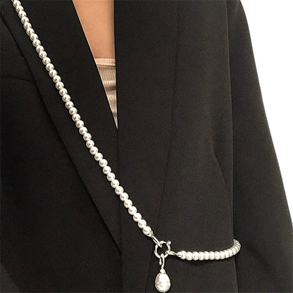 Statement Pearls Long Necklace For Women Personality Chains Big Pendant Collares Jewelry