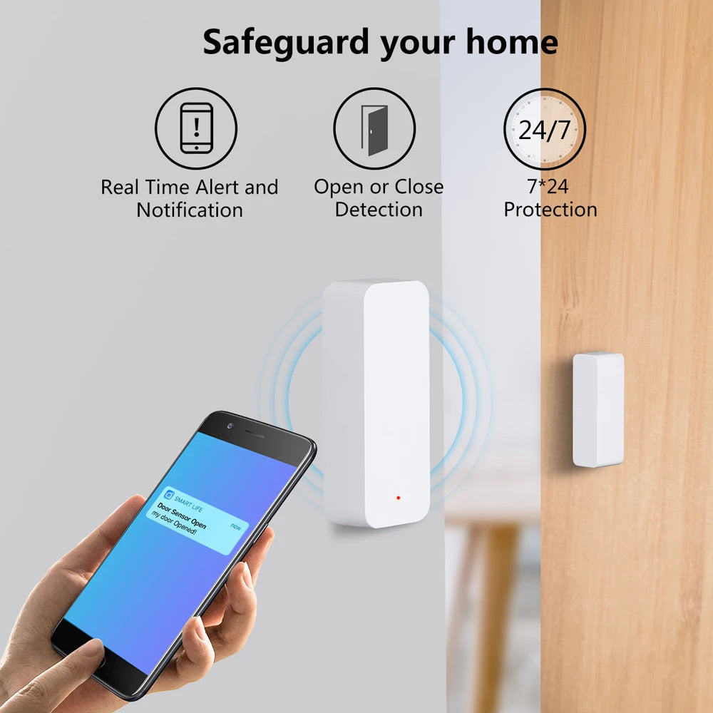 Tuya WiFi Zigbee Door Sensor Contact Sensor Open Closed Detector Smart Home Alarm Security Protection Work with Aleax Smart Life