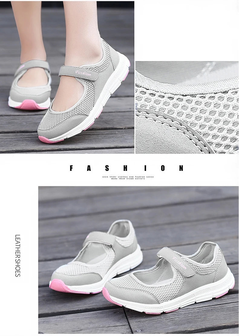 Summer Women Casual Shoes Soft Portable Sneakers Walking Shoes Flat Soles for Women Breathable Slip on White Shoes