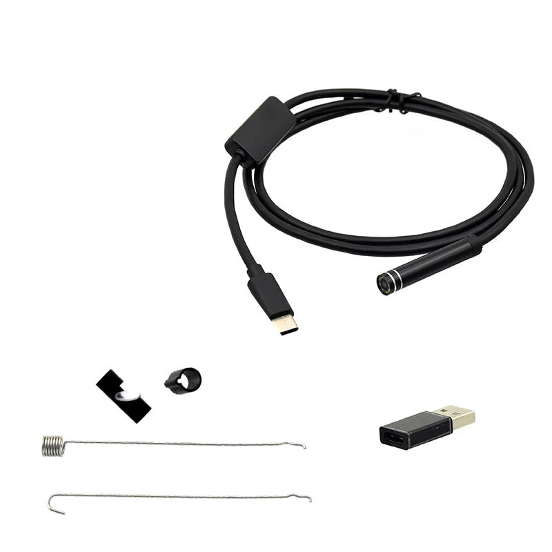 Newest 7.0mm USB Type-C Endoscope Camera Android PC 2m Flexible Snake Inspection Scope  Borescope Camera with 6LEDs Adjustable