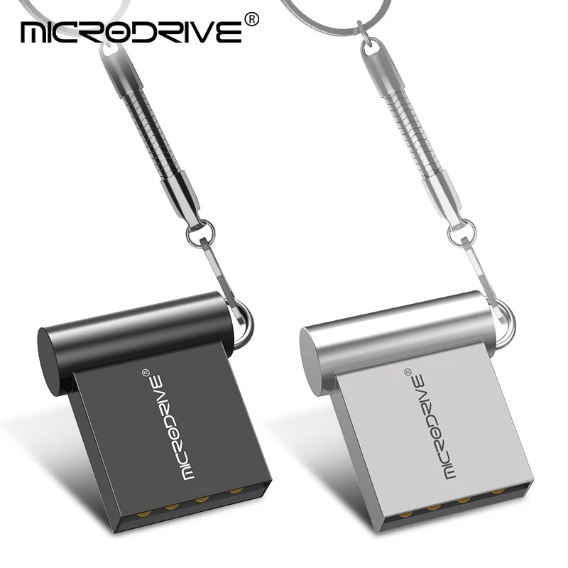 Super Mini Metal USB Flash Drive 4GB 8GB 16GB 32GB 64GB 128GB 256GB 512GB Pen Memory Stick U Disk USB2.0 with Key Chain Pendrive