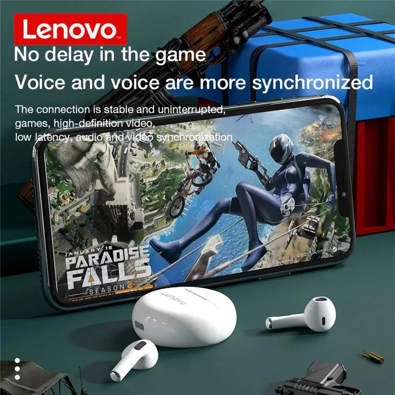 Original Lenovo HT38 TWS Earphone Wireless Bluetooth 5.0 Headphones Stereo Bass With Microphone Noise Reduction Mini Headset