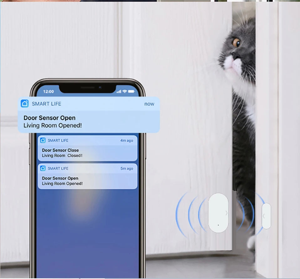 Tuya WiFi Zigbee Door Sensor Contact Sensor Open Closed Detector Smart Home Alarm Security Protection Work with Aleax Smart Life