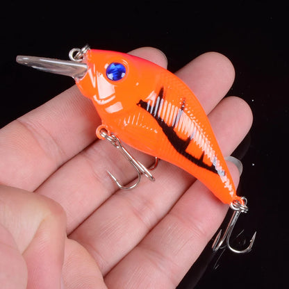 1pcs 7.5cm 10.2g Hard VIB Lures Fishing Minnow Bait Treble Hooks Sinking Crankbait Wobblers Fishing Tackle 3DEyes