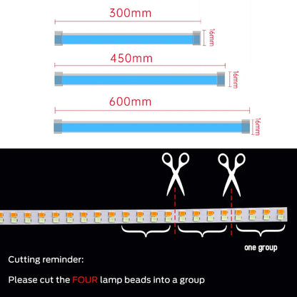 2pcs LED DRL Car Daytime Running Light Flexible Waterproof Strip Auto Headlights White Turn Signal Yellow Brake Flow Lights 12V