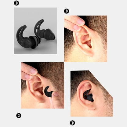 2Pcs 3 Layer Soft Silicone Ear Plugs Tapered Sleep Noise Reduction Earplugs Sound Insulation Ear Protector