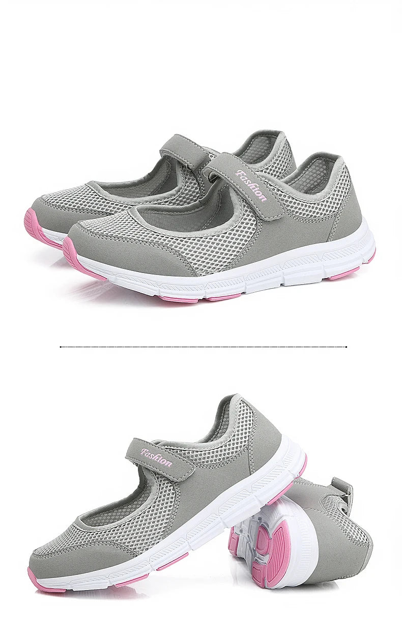 Summer Women Casual Shoes Soft Portable Sneakers Walking Shoes Flat Soles for Women Breathable Slip on White Shoes