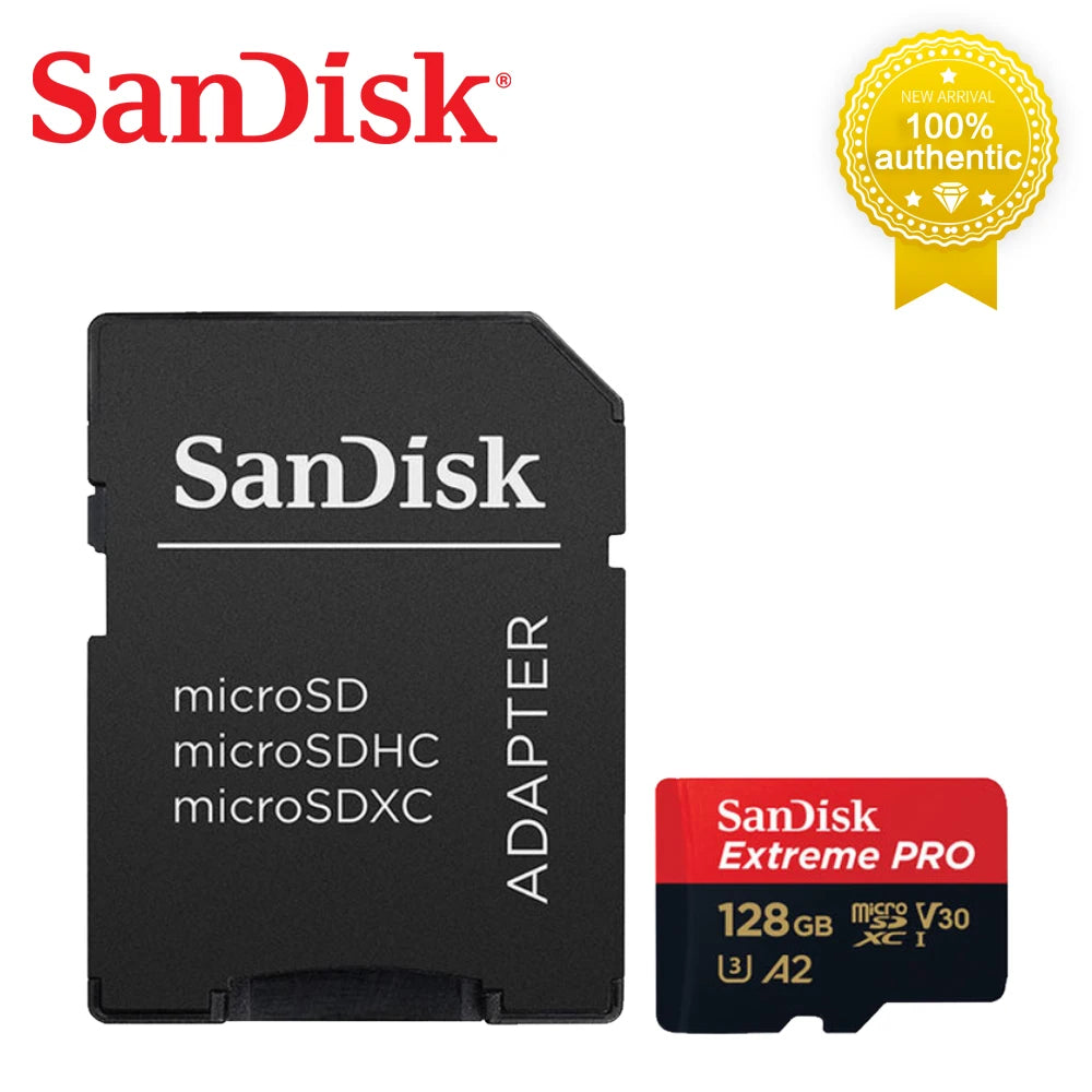 SanDisk Extreme Pro Flash 128GB Card Micro SD Card SDXC UHS-I 400GB 256GB 64GB U3 V30 TF Card Memory Card Adapter for Camera DJI