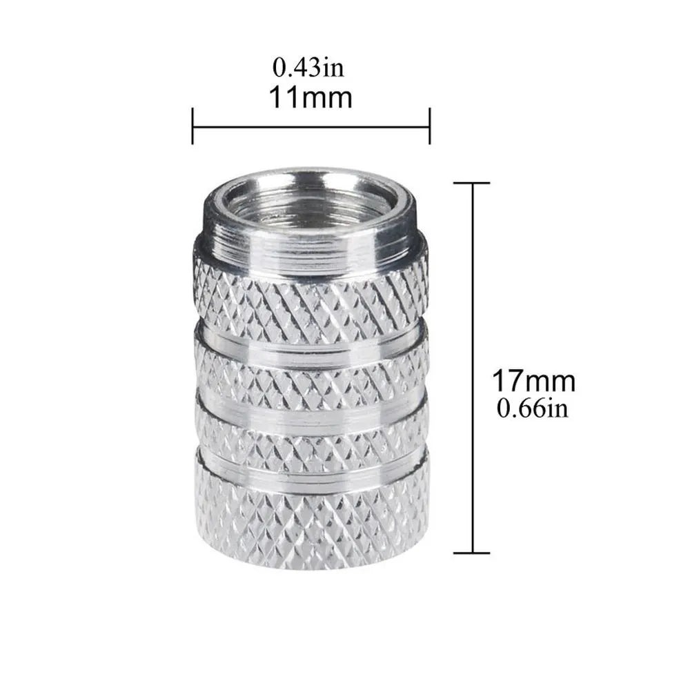 4Pcs Car Tire Valve Stems Cap Knurling Style Tire Valve Cap Aluminum Tire Wheel Stem Air Valve Cap car Universal accessories