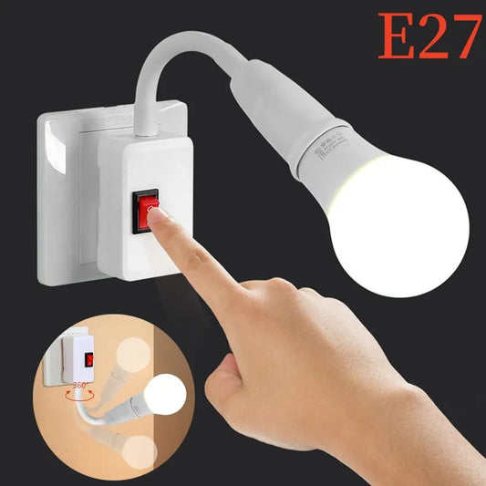 E27 Socket Lamp Bulb Holder Light Socket With Switch EU US UK Plug Lamp Holder Energy Saving LED Table Lamp Led Base Lamp Base