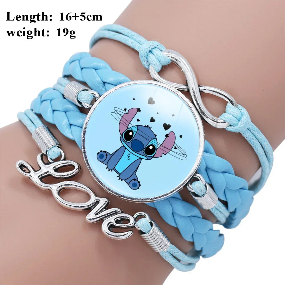 Stitch Disney Bracelet Print Transparent Acrylic Anime Lilo & Stitch Cartoon Cute Wristand Present Kids Toys Girl Christmas Gift