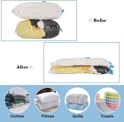 5Pcs Vacuum Storage Bags Vacuum Seal Bag Space Saving Bags for Comforters Clothes Pillow Bedding Blanket Storage