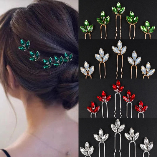 5 Pcs Rhinestones Little Simple Bride Wedding Hair Pins Silver Bridal Hair Piece Wedding Hair Accessories for Women and Girls