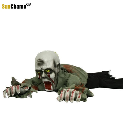 Halloween Crawling Zombie Prop Animated Horror Hanging Skull Ghost Haunted House Party Supplies Bar Club Ornaments Holloween