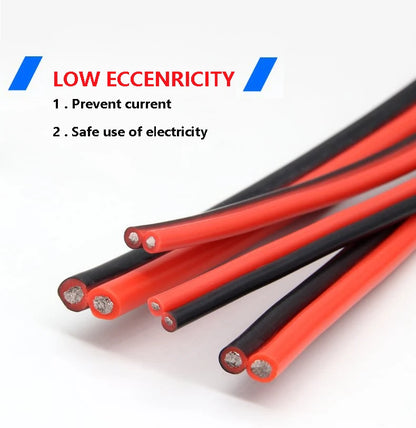 Super Soft 2 Pin Black Red Silicone Cable 28awg 26 24 22 20 18 16 14 12awg 10awg 8awg High Temperature Resistant Copper Wire