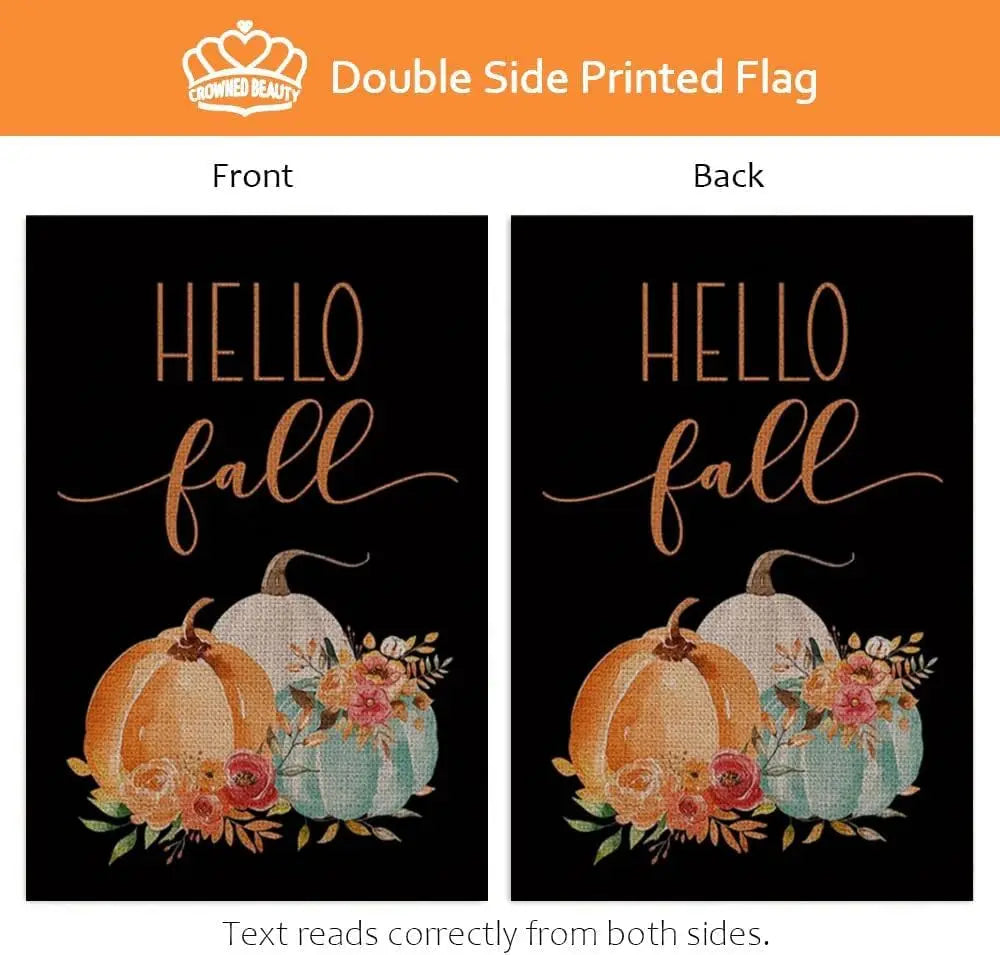 Fall Welcome Garden Flag Floral Thankgiving Double Sided Vertical Rustic Farmhouse Yard Seasonal Holiday Outdoor Decor 12×18 Inc