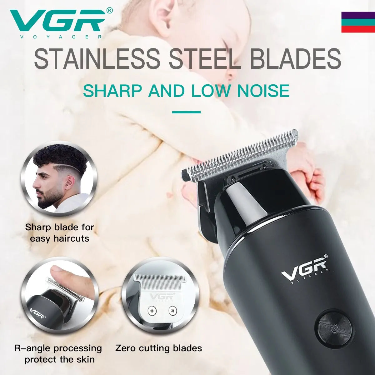 VGR Hair Trimmer Professional Electric Trimmers Cordless Hair Clipper Rechargeable LED Display V 937