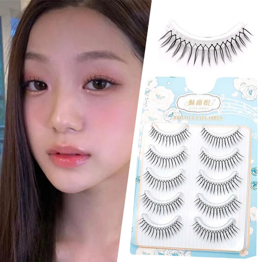 Korean U-shaped False Eyelashes Zhang Yuanying False Eyelashes Natural Wispy Soft V Shaped Lash Extension Comic Eye Clear Band