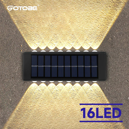 4/6/8/10LED Solar Wall Lamp Outdoor Waterproof Solar Powered Light UP and Down Illuminate Home Garden Porch Yard Decoration