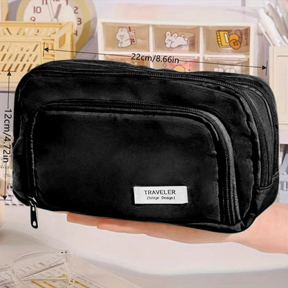 Cute Multi Layer Pencil Case Pouch, Large Capacity Pen Case Bag,Durable Stationery Storage Bag For Students, School&Office