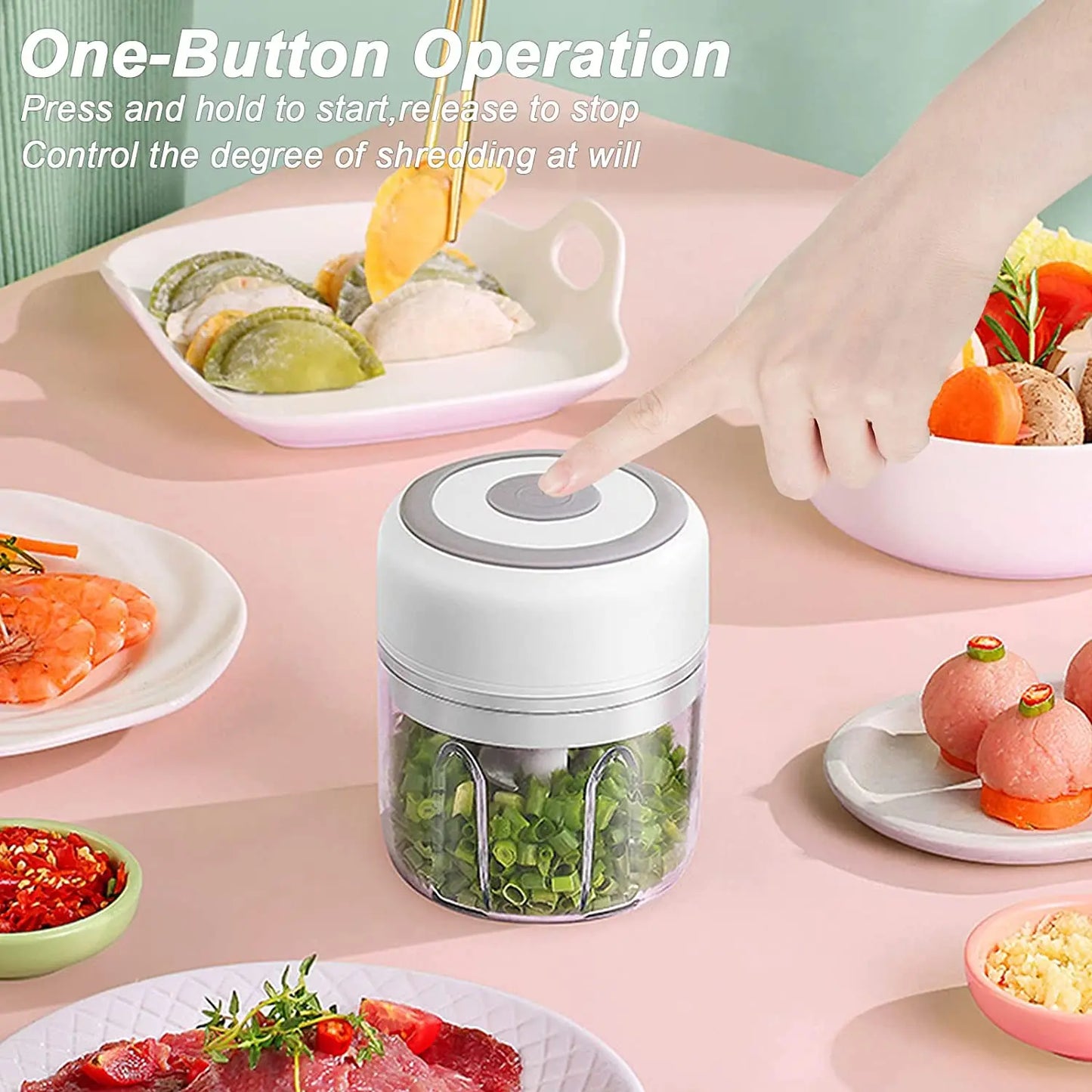 Electric Kitchen Food Chopper Mini Garlic Masher Crusher USB Portable Meat Grinder Vegetable Chopper For Kitchen Gadgets