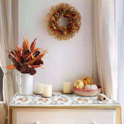 Thankgiving Harvest Pumpkin Linen Table Runners Wedding Decoration Reusable Dining Table Decoration Kitchen Dining Table Runners