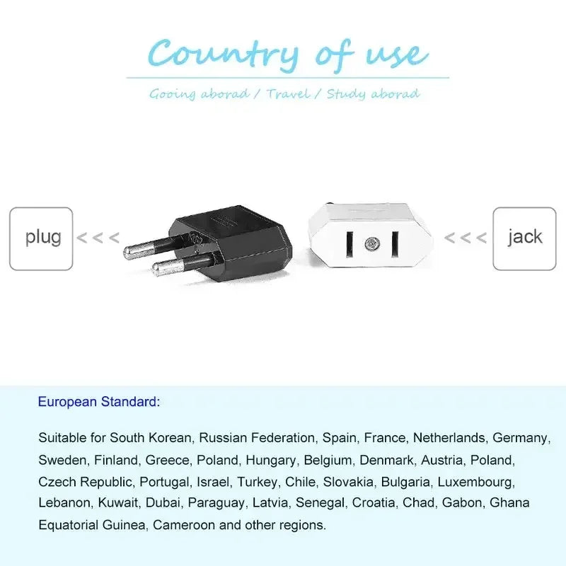 1pcs EU Adapter Travel Converter Adapter American China US To EU Plug Euro Plug electrical Adapter AC Electrical Socket Outlet