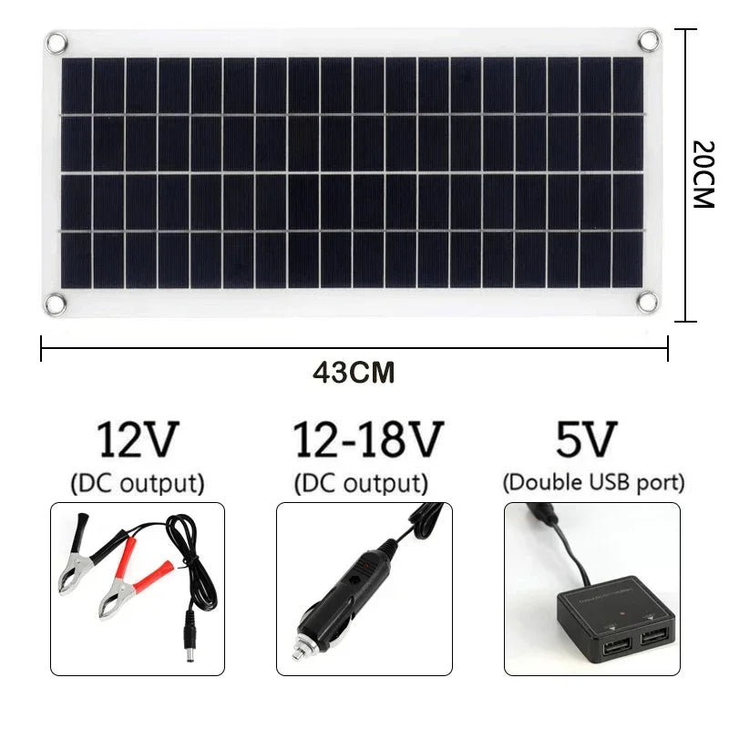 1000W Solar Panel 12V Solar Cell With 60A Controller Solar Charge for Phone RV Car MP3 PAD Charger Outdoor Battery Supply