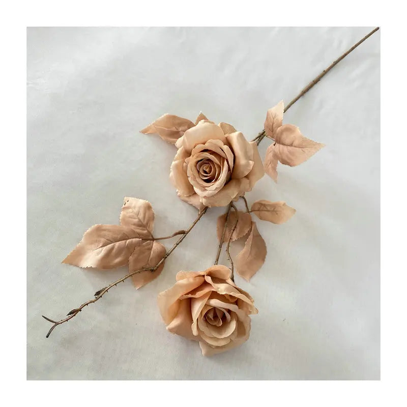 Coffee Brown Series Wedding Flower Hotel Ceiling Props Artificial Bouquet Vintage Autumn Milk Tea Fake Flowers