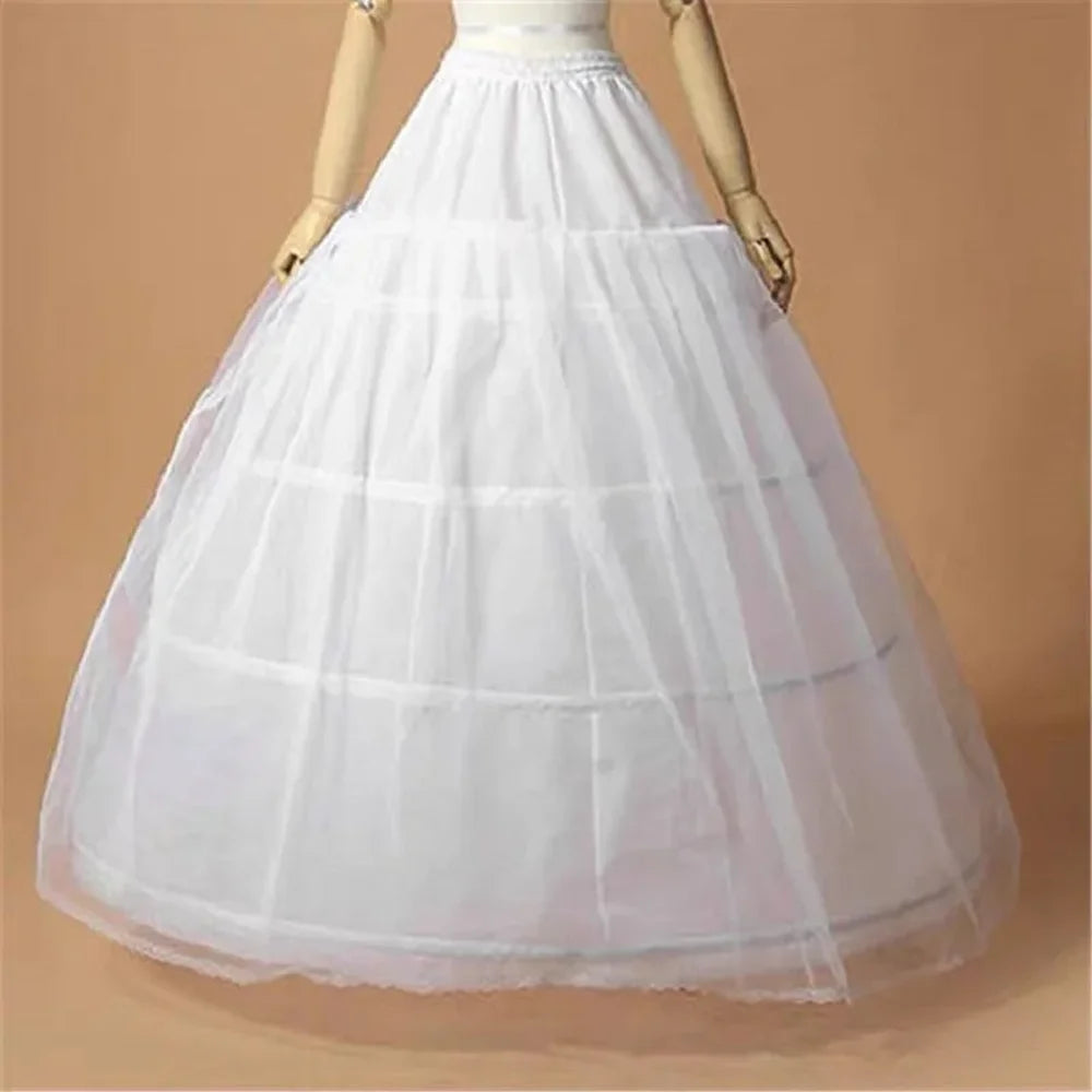 2023 New 6 Hoop Crinoline Black White Long Wedding Petticoat Ball Gown Dress Underskirt Skirt Half Slips Wedding Accessories