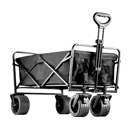 500lbs Large Capacity Folding Wagon Cart Heavy Duty Portable Collapsible Beach Cart With Big Wheels for Sand Camping Trolley