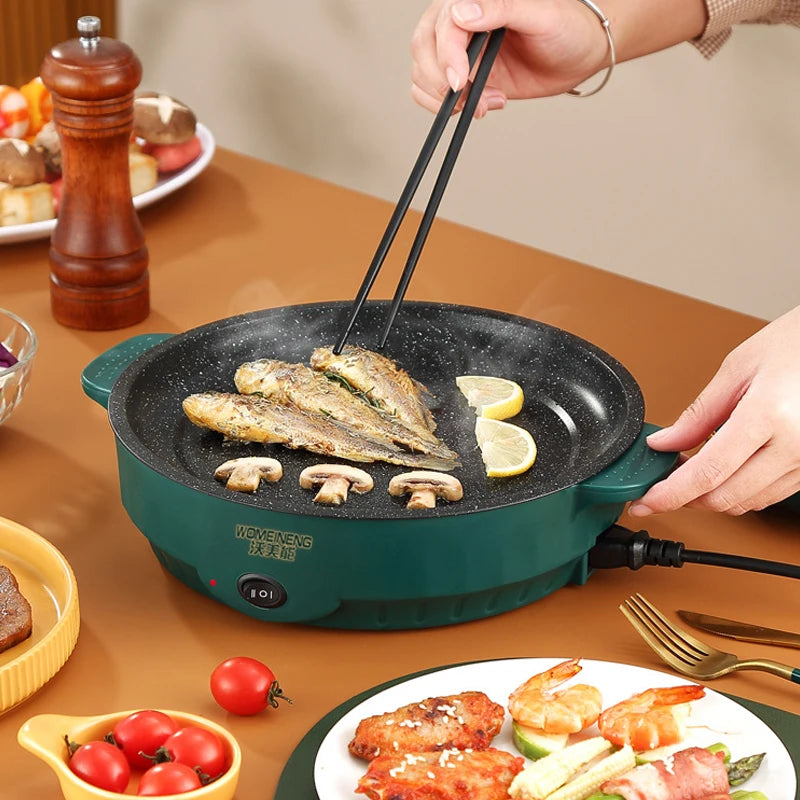 Electric MultiCooker Electric Frying Pan 220V Househould Barbecue Fried Steak Fish Omelette Frying Pan Non-stick Cooking Machine