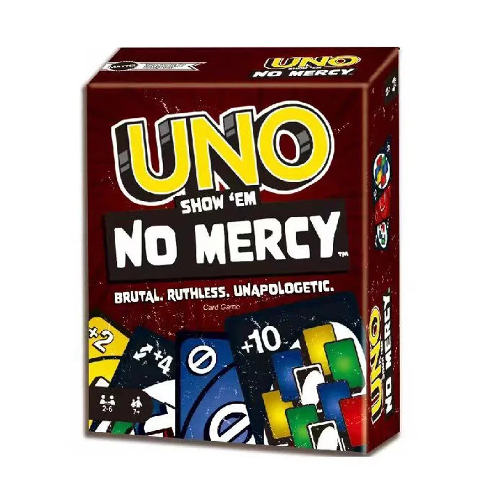 UNO FLIP! SHOWEM NO MERCY Family Funny Entertainment Board Game Fun Playing Cards Gift Box Uno Card Game