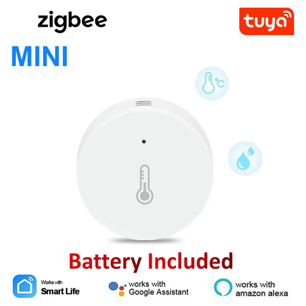 Tuya Zigbee 3.0 Temperature And Humidity Sensor Remote Monitor By Smart Life APP Battery Powered Work With Alexa Google Home