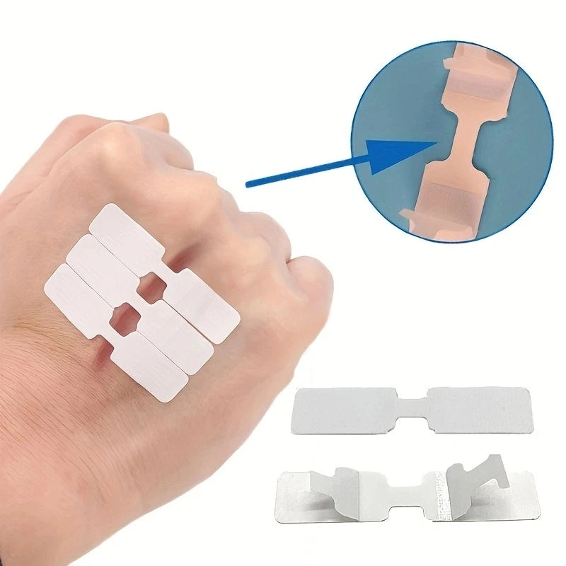 5Pcs Outdoor Wound Adhesive Tape Disposable First Aid Wound Suture Patch Wound Band Aid