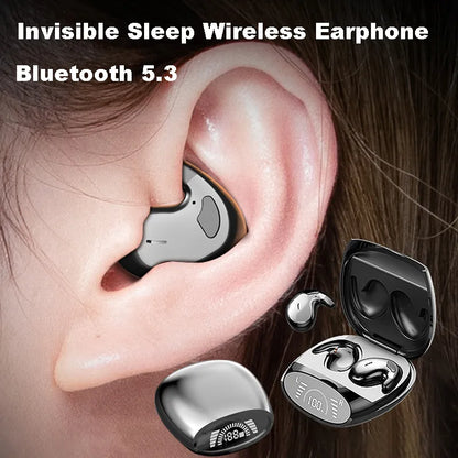 Sleep Invisible Earbuds Tiny Mini Headphones Hidden Noise Cancelling TWS Wireless Headsets Sports Stereo Bluetooth 5.3 Earphone