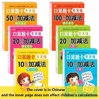 80 Pages Children Addition and Subtraction Book Learning Mathematics Textbook Handwritten Arithmetic Exercise Books for Kid 2-5