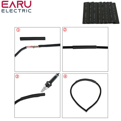 127Pcs Heat Shrink Tube Sleeving Tubing Assortment Kit Electrical Connection Electrical Wire Wrap Cable Waterproof Shrinkage 2:1