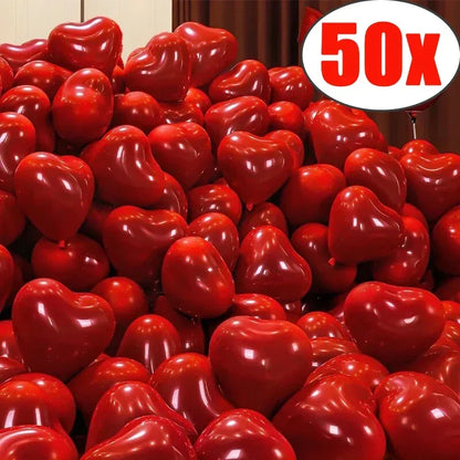 50/10pcs Red Heart Balloons Inflatable Latex Balloon for Valentine Day Wedding Party Anniversary Decoration Supplies Wholesale