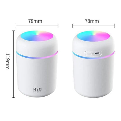 USB Cool Mist Sprayer Portable 300ml Electric Air Humidifier Aroma Oil Diffuser with Colorful Night Light for Home Car