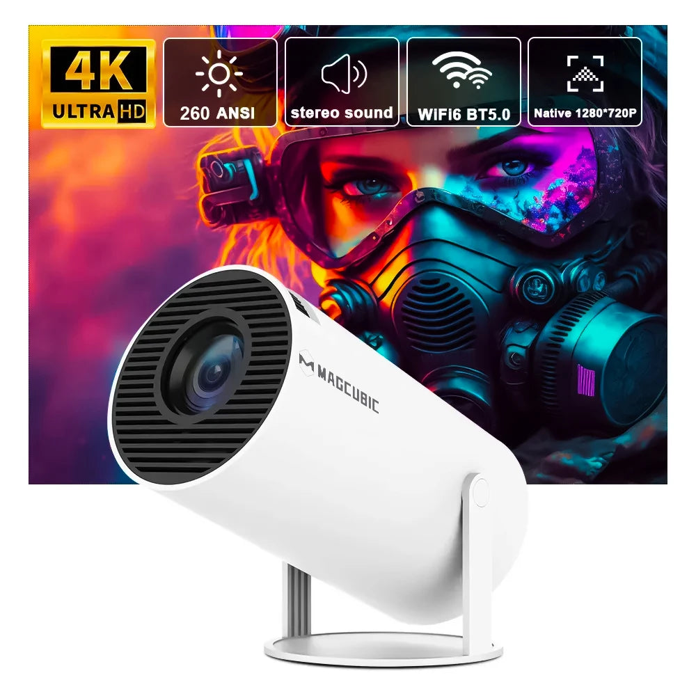 Transpeed Projector 4K Android 11 HY300 Dual Wifi6 260ANSI Allwinner H713 BT5.0 1080P 1280*720P Cinema Outdoor Portable Projetor