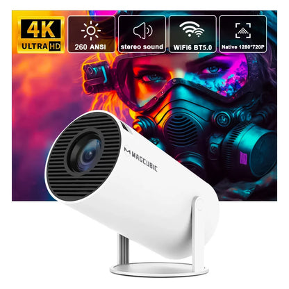 Transpeed Projector 4K Android 11 HY300 Dual Wifi6 260ANSI Allwinner H713 BT5.0 1080P 1280*720P Cinema Outdoor Portable Projetor