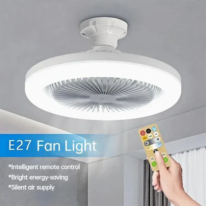 3In1 Ceiling Fan With Lighting  Intelligent Remote Control For Bedroom Living Home Silent AC85-265V Lamp E27 Converter Base With