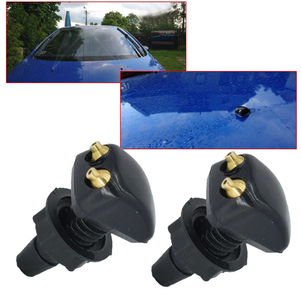 Sale 2Pcs Car Windshield Wiper Washer Spray Nozzle Fits Most Car Models Car Dual Holes Windshield Washer Nozzle Water Spray